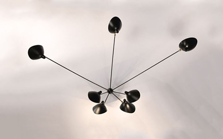 7 Arms Spider Wall Lamp  by Serge Mouille Wall Lamps